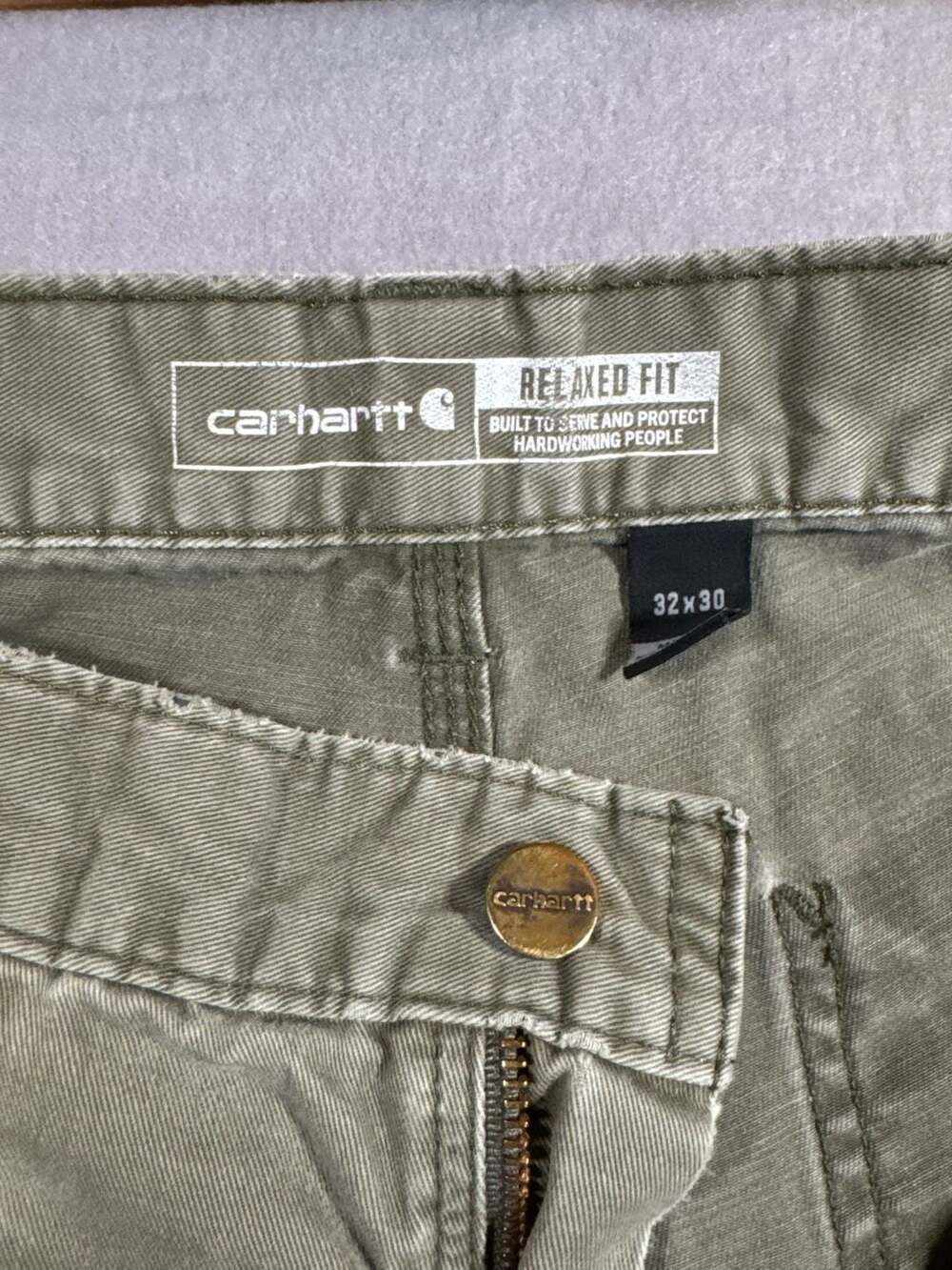 Carhartt Relaxed Fit Carpenter Work Pants - Green - 32x30 - Picture 6 of 14